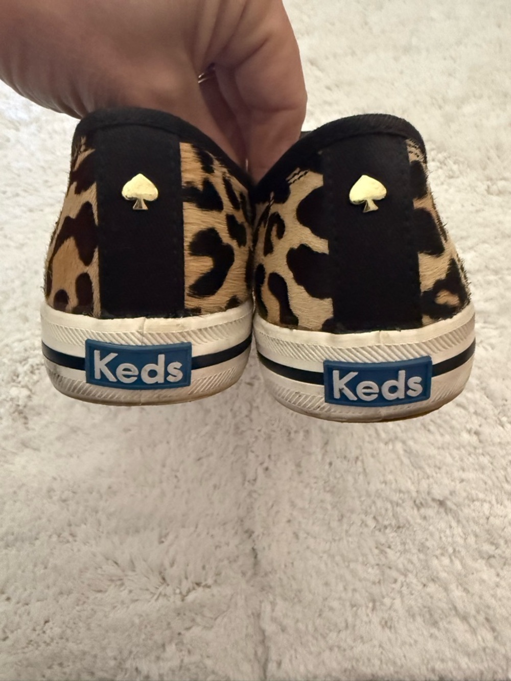 Kate Spade Keds Leopard Print Low-Top Sneakers in Tan and Black Size 7 - Picture 3 of 7